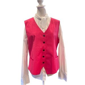 ICONE XL long sleeve necktie shirt & coral pink lined waistcoat bundle